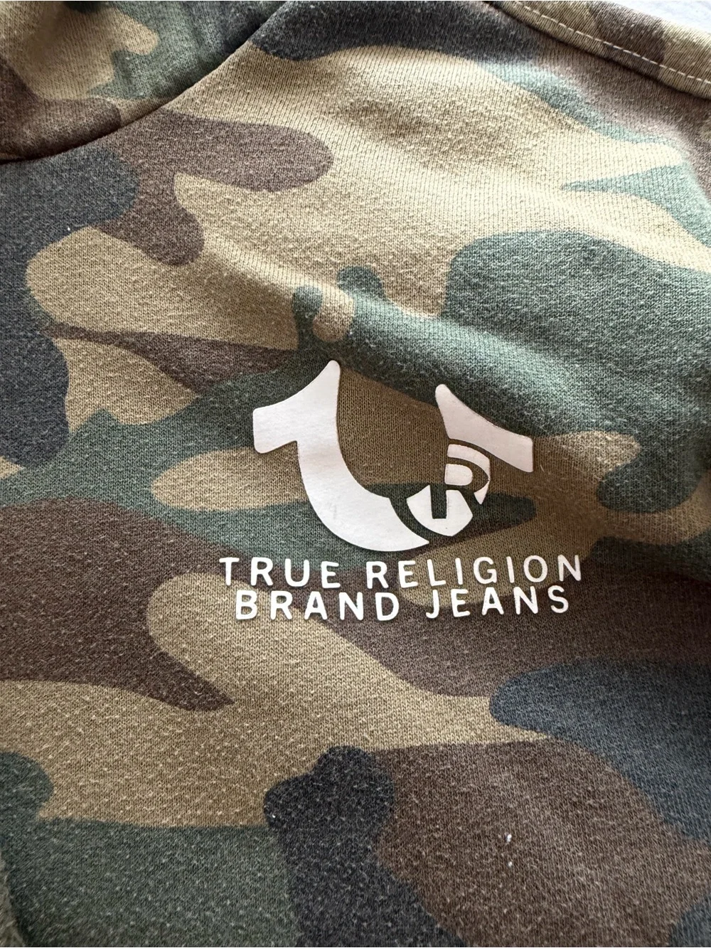 True Religion Men’s Camo Hooded Sweatshirt - Green Camo